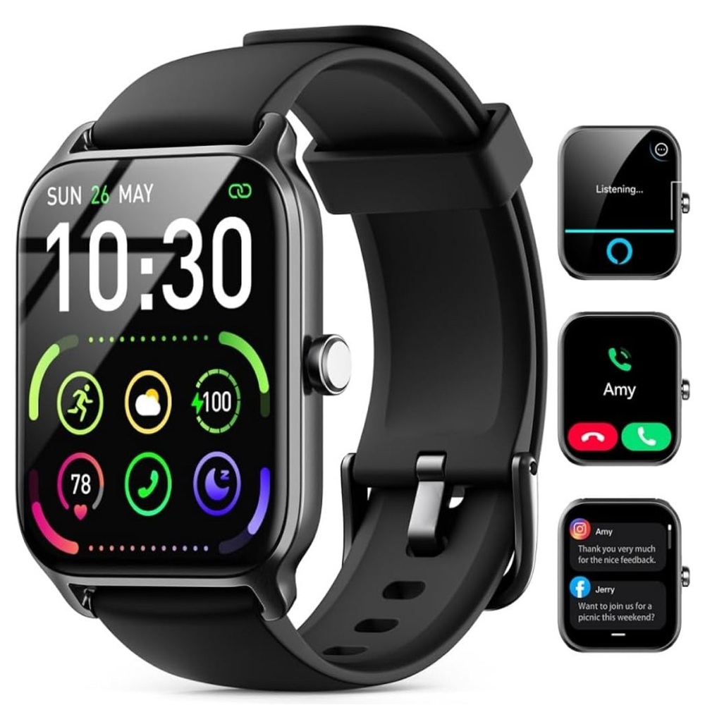 Advanced Black Smartwatch with Fitness Tracking